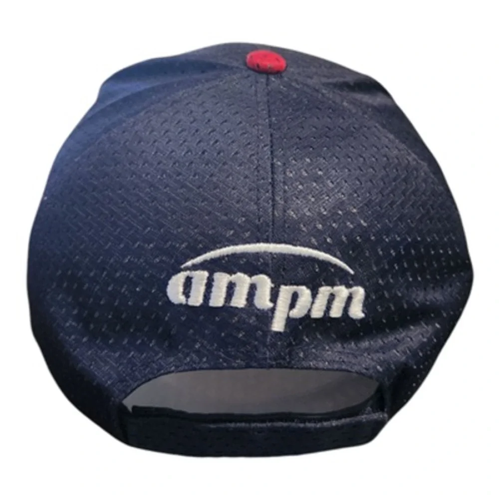 Los Angeles Angels MLB Mesh Baseball Hat‎ Navy Red ampm Logo Adjustable Cap